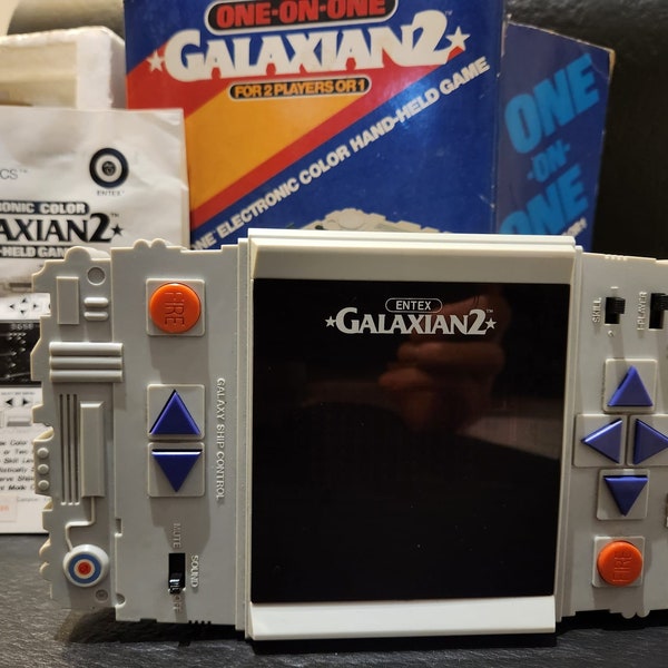 Galaxian 2 Electronic Handheld Game With Box & Manual 1981 Rare