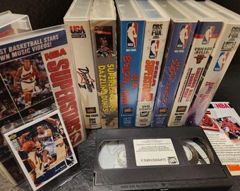 Super Rare NBA VHS Collection With Sealed Basketball Cards