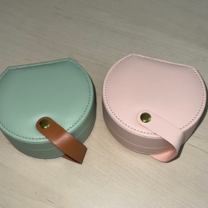 Tragbarer Schmuckhalter, schöne Reiseschmuckschatulle, minimalistischer Schmuckhalter aus PU-Leder, niedliches Schmucketui