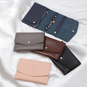 Handcrafted PU Leather Jewelry Organizer: Foldable Travel Case