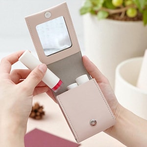 Compact Lipstick Case, Lipstick Box with Mirror, Makeup Organiser Case, Elegant Makeup Organiser, Stylish Lipstick Bag, Organiser for Women