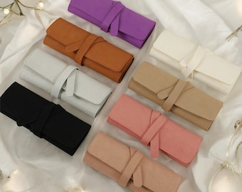 Trendy Portable Jewellery Roll, Rollable Jewellery Organiser, Foldable Jewellery Storage, Travel Jewellery Roll, Velvet Jewellery Roll
