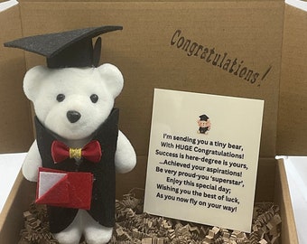 Graduation Gift, Celebrate And Congratulate New Graduate With This Unique Cap And Gown Bear And Rhyme Combination Gift Box.Congratulations!