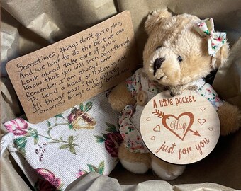 Pocket Bear Hug Gift Box: Handwritten Poem, Caring Support