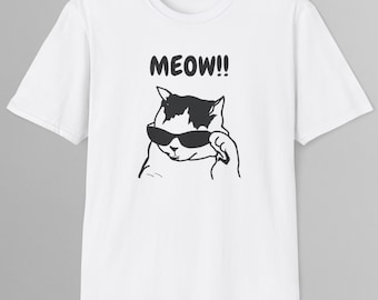 MIAU!! T-Shirt |  Schräges Shirt |  Mem Katze |  Shirt das hart geht | Lustige Katze |  Dummes Shirt | Humorvolles Internet Meme Shirt | Katzenliebhaber Geschenk