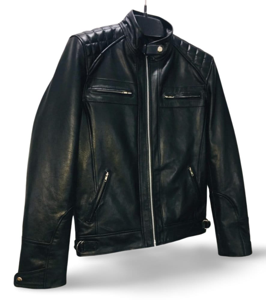 Men's Black Leather Jacket, Handmade Leather Jacket, Fashion