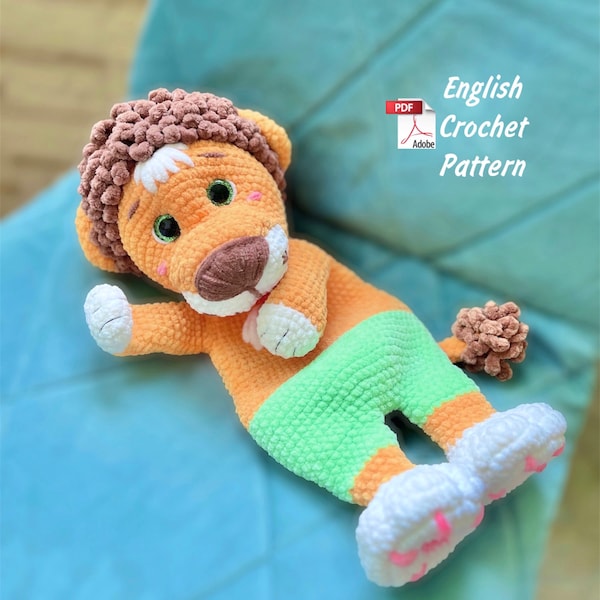 Lion lovey Crochet Pattern, Crochet dog patter, Crochet Lion snuggler,  Amigurumi lovey pattern, Crochet pattern Rag Doll