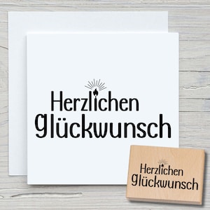 Stempel Herzlichen Glückwunsch 04 - DIY Motivstempel zum basteln von Karten, Papier, Stoffen - Geburtstag,Gratulation,Glückwünsche
