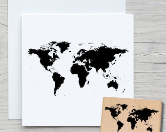 Stamp World - Tampon à motif DIY pour fabriquer des cartes, du papier, des tissus - hobby, globe, terre