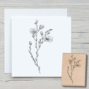 Sello de flor de prado - Sello con motivo DIY para hacer tarjetas, papel, telas - floral, flores, flores