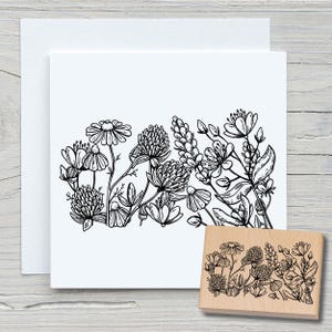 Stempel Blumenwiese 03  - DIY Motivstempel zum basteln von Karten, Papier, Stoffen - Floral, Blumen, Blüten
