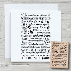Timbro Vi auguriamo un buon - Timbro con motivo fai da te per creare biglietti, carta, tessuti - Natale, auguri di Natale, biglietto di Natale