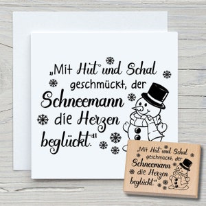 Sello muñeco de nieve con frase - Sello con motivo DIY para hacer tarjetas, papel, telas - Navidad, tarjetas navideñas, nevando