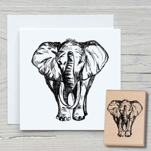 Sello de elefante - Sello con motivo DIY para hacer tarjetas, papel, telas - animales, sellos de animales, baúl