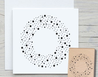 Stempel Kreis aus Sternen - DIY Motivstempel zum basteln von Karten, Papier, Stoffen - Weihnachten