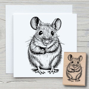 Stempel Maus - DIY Motivstempel zum basteln von Karten, Papier, Stoffen - Tiere, Tierstempel, Nagetier