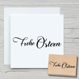 Stempel Frohe Ostern 02 - DIY Motivstempel zum basteln von Karten, Papier, Stoffen - Ostern, Osterfest, Spruch
