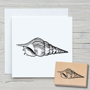 Timbro Shell 02 - Timbro con motivo fai da te per realizzare cartoline, carta, tessuti - marittimo, spiaggia, mare