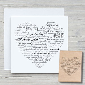 Stempel hartschrift - DIY-motiefstempel voor het maken van kaarten, papier, stoffen - hobby, bruiloft, huwelijk