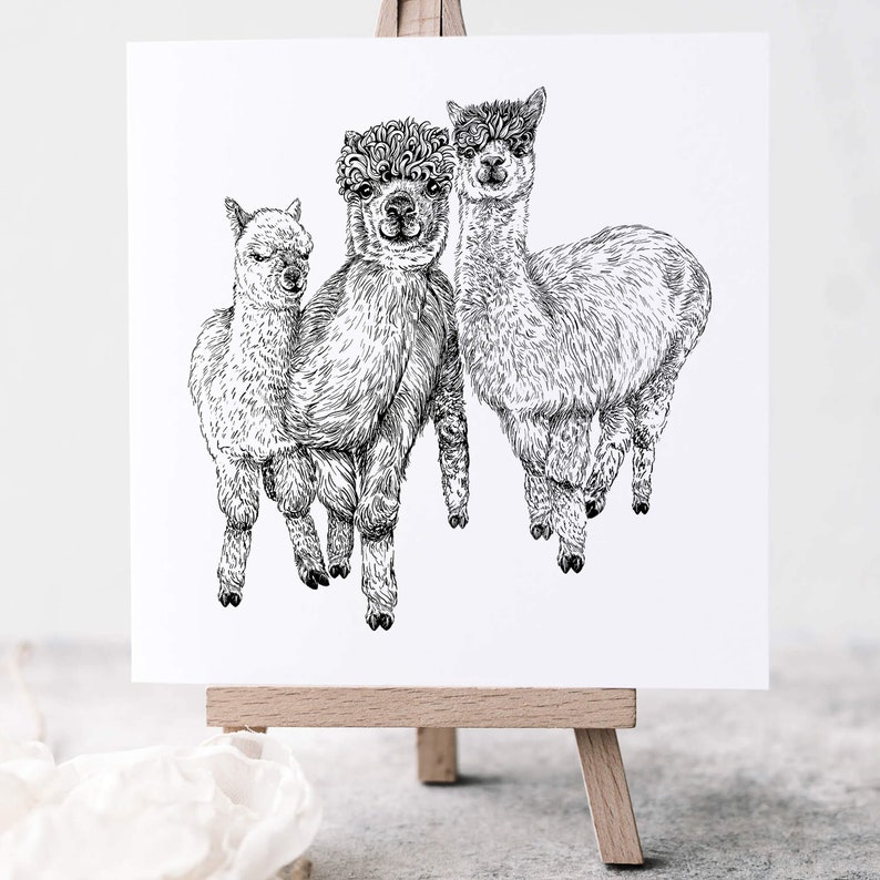 Alpaca-stempel DIY-motiefstempel voor het maken van kaarten, papier, stoffen dierenstempel, dieren, lama afbeelding 5