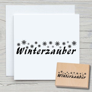 Stempel Winterzauber 01 - DIY Motivstempel zum basteln von Karten, Papier, Stoffen - Weihnachten, Schnee, Spruch