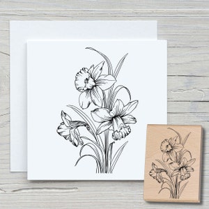 Stempel Osterglocken - DIY Motivstempel zum basteln von Karten, Papier, Stoffen - Floral, Blumen, Osterblumen