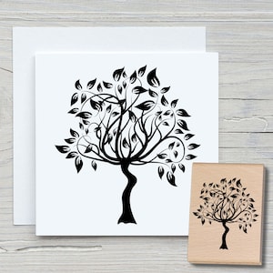 Arbre à tampons - Tampon à motif DIY pour confectionner des cartes, du papier, des tissus - floral, fleurs, deuil