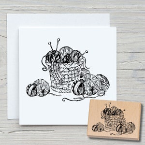 Stempel Wolle - DIY Motivstempel zum basteln von Karten, Papier, Stoffen - nähen,stricken,Handarbeit