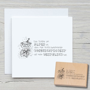Timbro Il bello della vecchiaia - Timbro con motivo fai da te per realizzare cartoline, carta, tessuti - Timbri con scritte, frasi, pensione