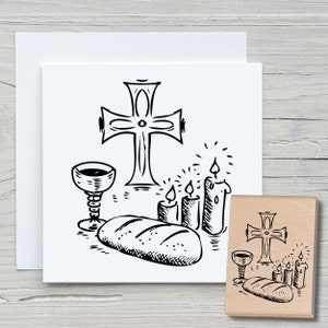 Sello de Comunión - Sello con motivo DIY para crear tarjetas, papel, telas - aficiones, religión, iglesia