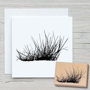 Stamp Grass 02 - Sello con motivo DIY para hacer tarjetas, papel, telas - florales, flores, hierbas