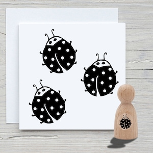 Timbro Cono Coccinella Micro - Timbro con motivo fai da te per creare biglietti, carta, tessuti - fortuna, insetti, animali