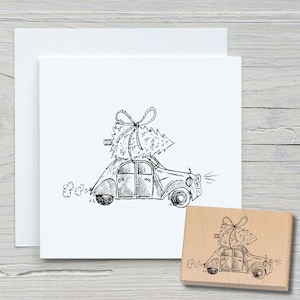 Stempel Weihnachtsente - DIY Motivstempel zum basteln von Karten, Papier, Stoffen - Weihnachten, Weihnachtskarten, Weihnachtsauto