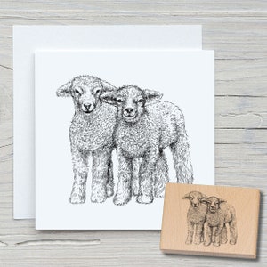 Sello de oveja - Sello con motivo DIY para hacer tarjetas, papel, telas - ovejas, crías de animales, sellos de animales