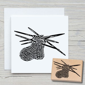 Stempel Socke 01 - DIY Motivstempel zum basteln von Karten, Papier, Stoffen - Hobby, stricken, Wolle