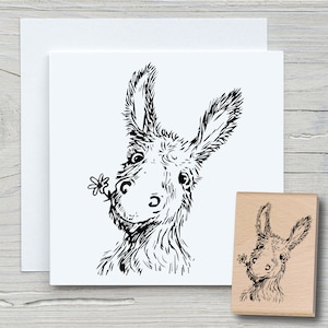 Stempel Emil - DIY motief stempels voor het maken van kaarten, papier, stoffen - dieren, dieren stempels, muilezel