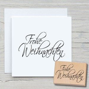 Stempel Frohe Weihnachten 02 - DIY Motivstempel zum basteln von Karten, Papier, Stoffen - Weihnachten, Weihnachtskarten, Handschrift