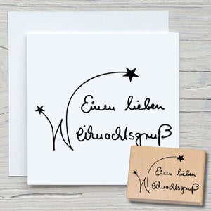 Stempel Einen lieben Weihnachtsgruß - DIY Motivstempel zum basteln von Karten, Papier, Stoffen - Weihnachten Grüße Sterne