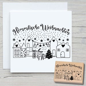 Stempel Himmlische Weihnachten - DIY Motivstempel zum basteln von Karten, Papier, Stoffen - Winter, Schnee, Sterne