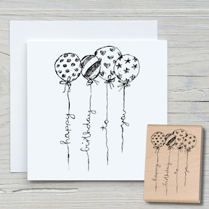 Stempelballonnen - DIY-motiefstempel voor het maken van kaarten, papier, stoffen - hobby, verjaardag, bruiloft