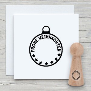 Timbro cono a forma di palla di auguri natalizi Mini - Timbro con motivo fai da te per creare biglietti, carta, tessuti - Vigilia di Natale, albero di Natale, biglietto di Natale