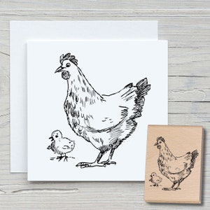 Stamp Hen - Sello con motivo DIY para hacer tarjetas, papel, telas - animales, sellos de animales, pollo