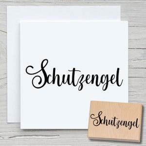 Timbro Guardian Angel Font - Timbro con motivo fai da te per realizzare biglietti, carta, tessuti - timbri con frasi, detti, portafortuna