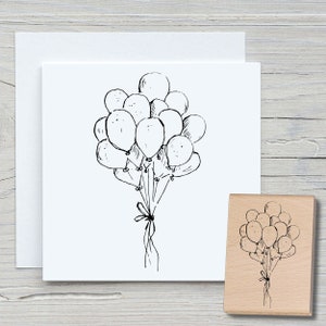 Stempel Ballonbündel  - DIY Motivstempel zum basteln von Karten, Papier, Stoffen - Hobby, Luftballons, Geburtstag