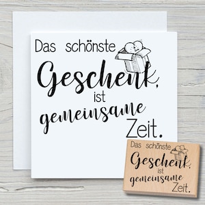 Timbro Il regalo più bello - Timbro con motivo fai da te per realizzare cartoline, carta, tessuti - con scritta timbro, amicizia, compleanno