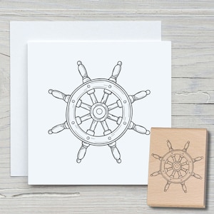 Timbro volante - Timbro con motivo fai da te per realizzare cartoline, carta, tessuti - marittimo, mare, veliero