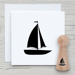 Timbro Cono Veliero Mini - Timbro con motivo fai da te per realizzare biglietti, carta, tessuti - Marittimo, Mare, Viaggi