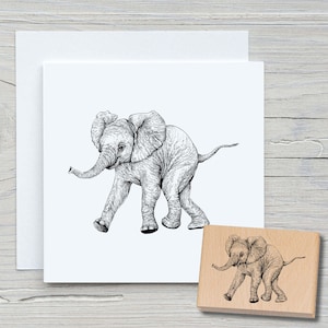 Stempel Elefantenbaby - DIY Motivstempel zum basteln von Karten, Papier, Stoffen - Tierstempel,Dickhäuter,Babytiere
