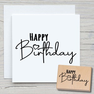 Stempel Happy Birthday 02 - DIY Motivstempel zum basteln von Karten, Papier, Stoffen - Geburtstag,feiern,Glückwünsche