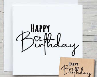 Stempel Happy Birthday 02 - DIY Motivstempel zum basteln von Karten, Papier, Stoffen - Geburtstag,feiern,Glückwünsche